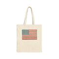 Tote Bag — Vintage American Flag Cotton Canvas Tote (Patriotic, 4th of July)